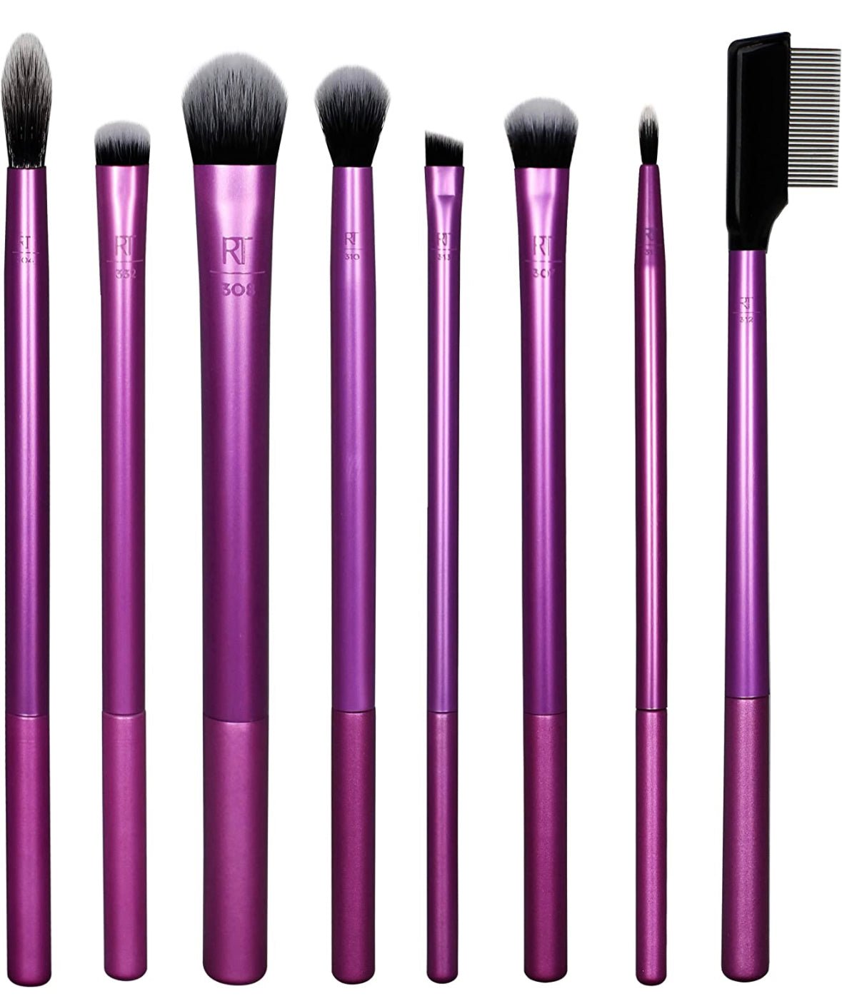 REAL TECHNIQUES Everyday Eye Essentials Eyeshadow Brush Set, No Colour, 8 Count (Pack of 1)
