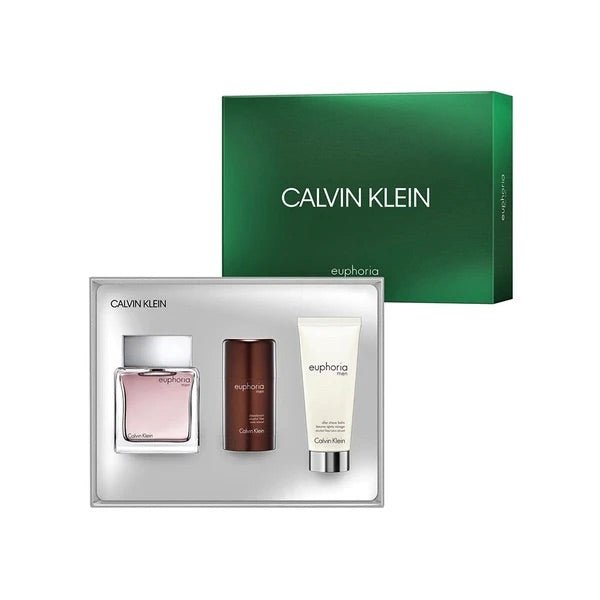 Calvin Klein Euphoria Gift Set 100ml EDT + 100ml Aftershave Balm + 75g Deo Stick
